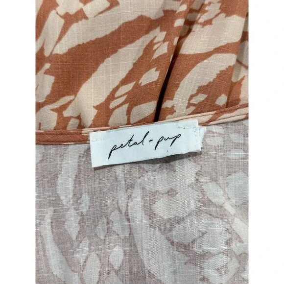 Petal & Pup Dress Brown Katerina Maxi V Neck Button Down Floral Boho Medium - Picture 4 of 12